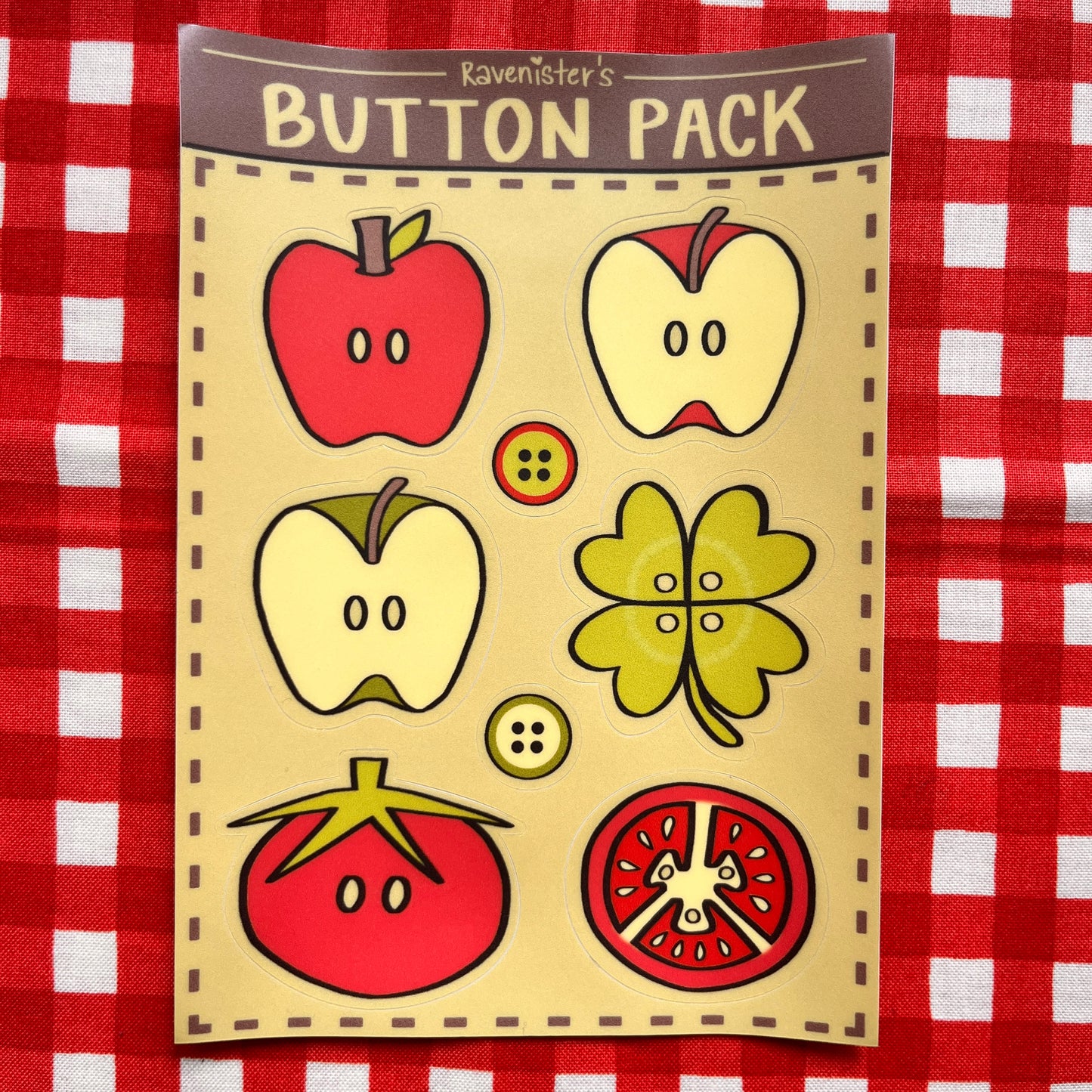 button sticker pack🍎 - A6 & A5 sticker sheet