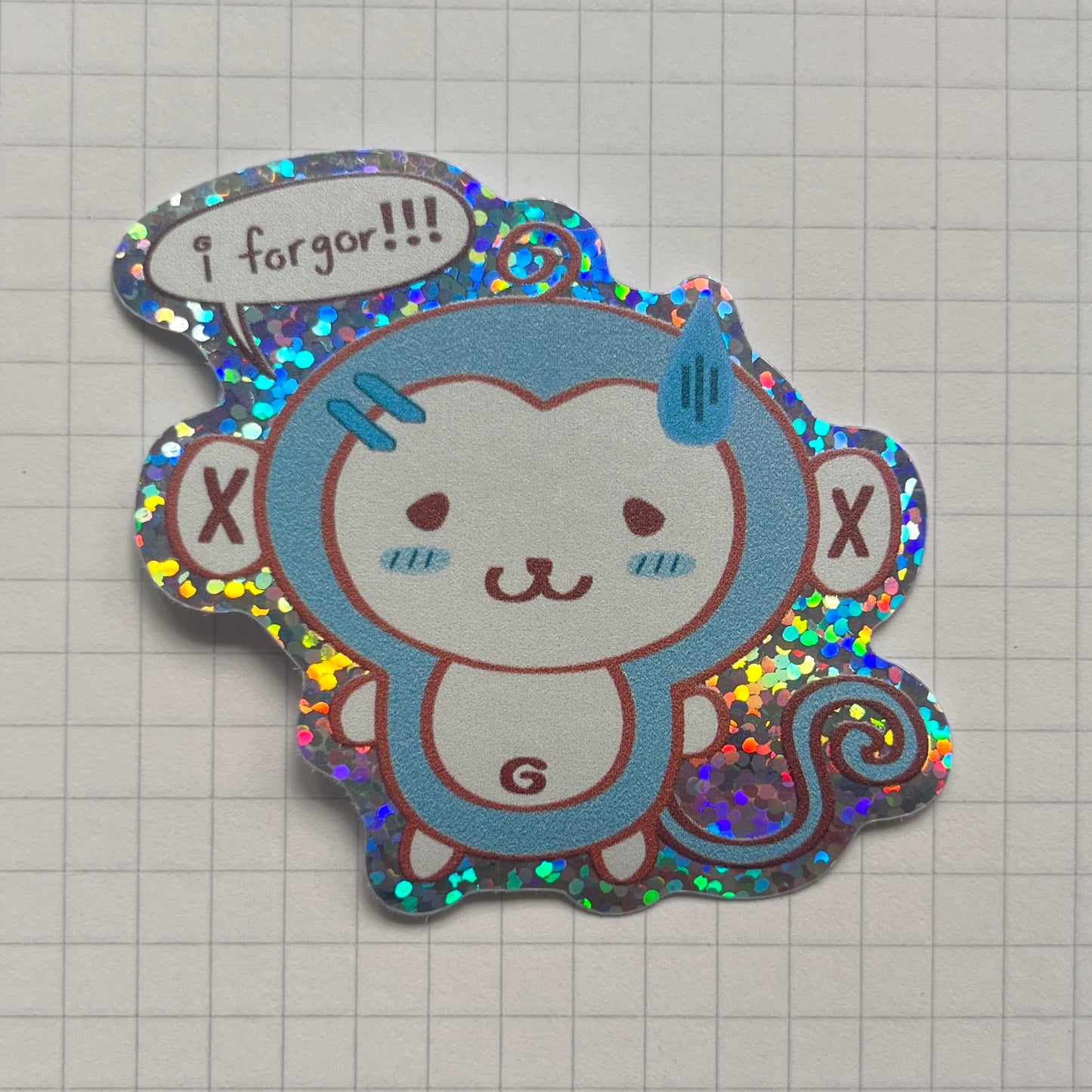 monke + apple holographic stickers
