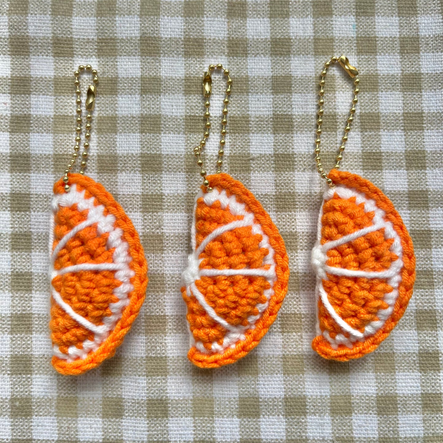 crochet keychain: orange slice🍊