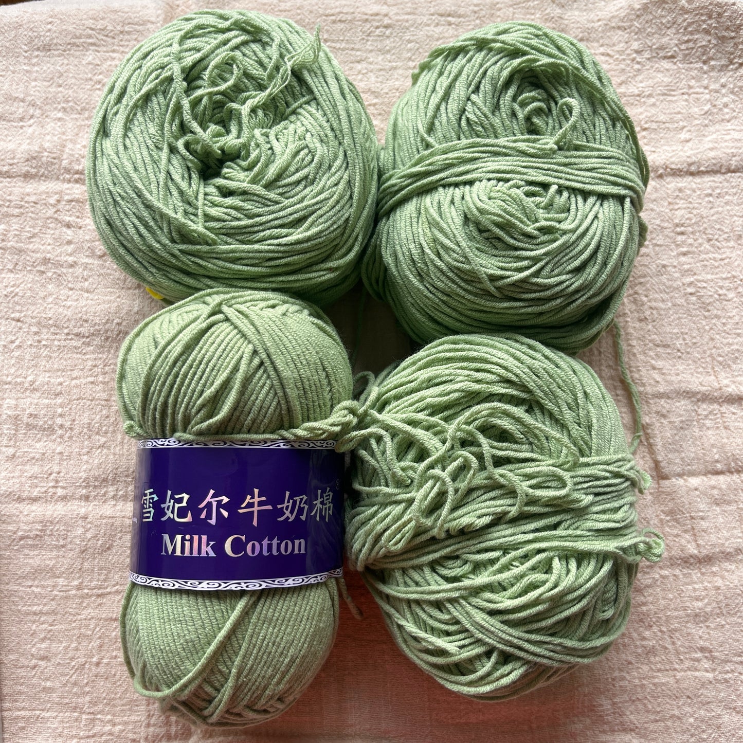 destash: mint green cotton acrylic bundle(DK)