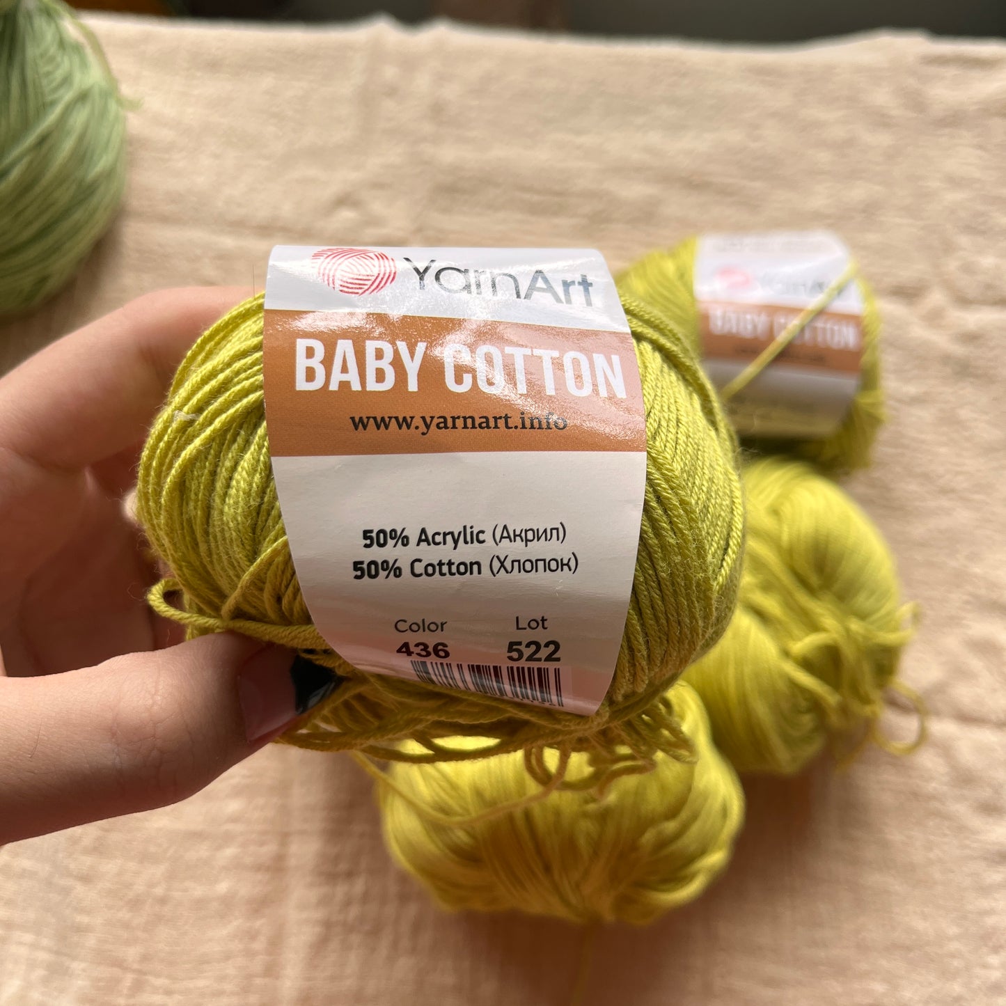 destash: lime green baby cotton bundle