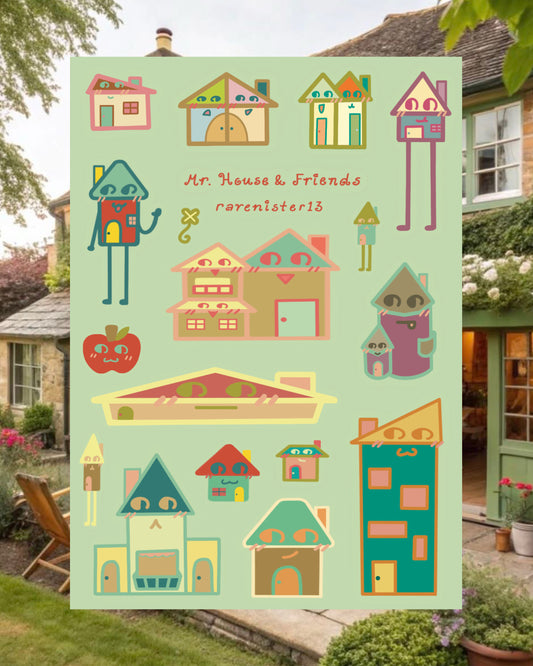 mr house & friends - A6 sticker sheet