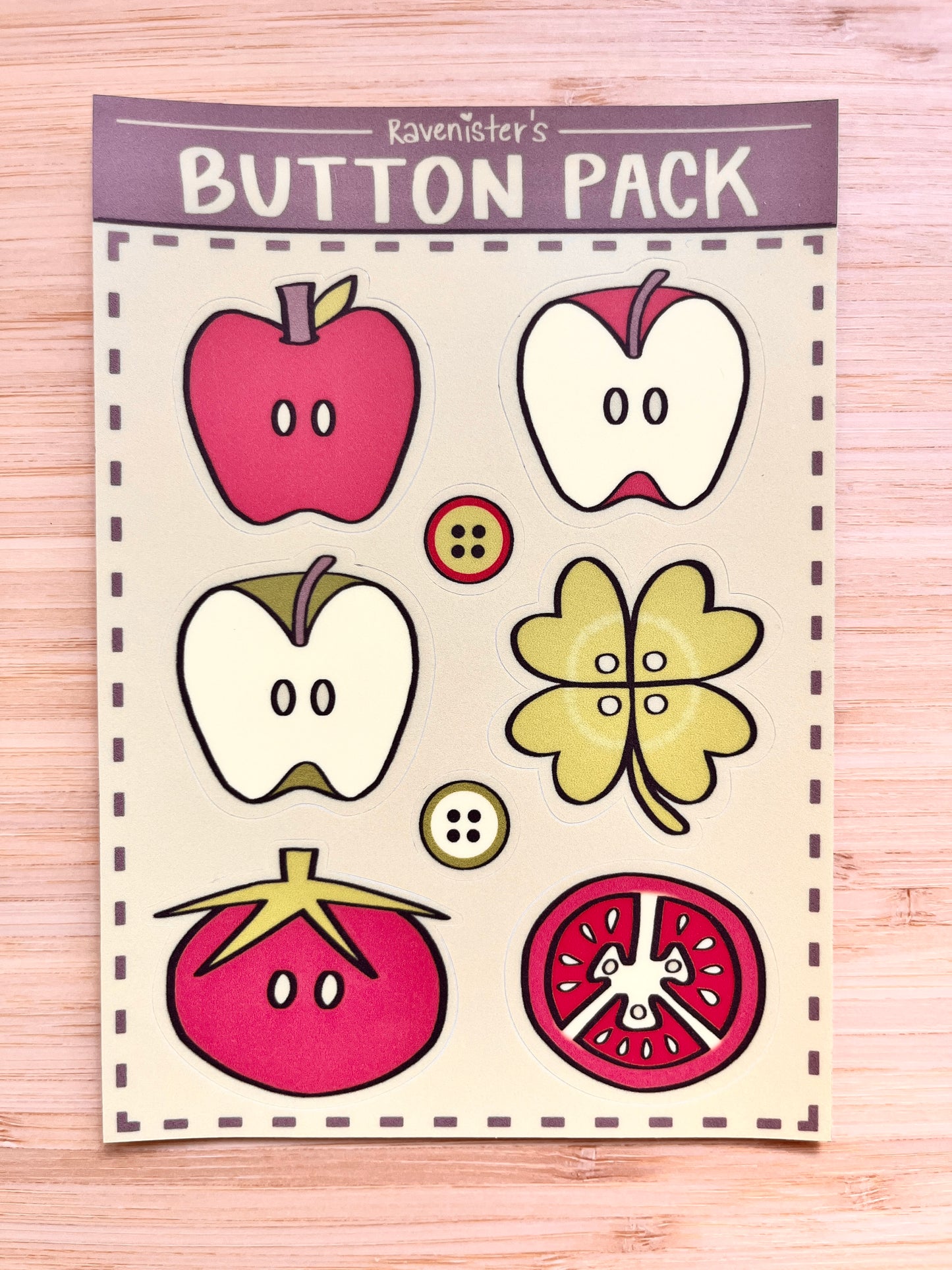 stickers: button sticker pack🍎(A5 & A6)