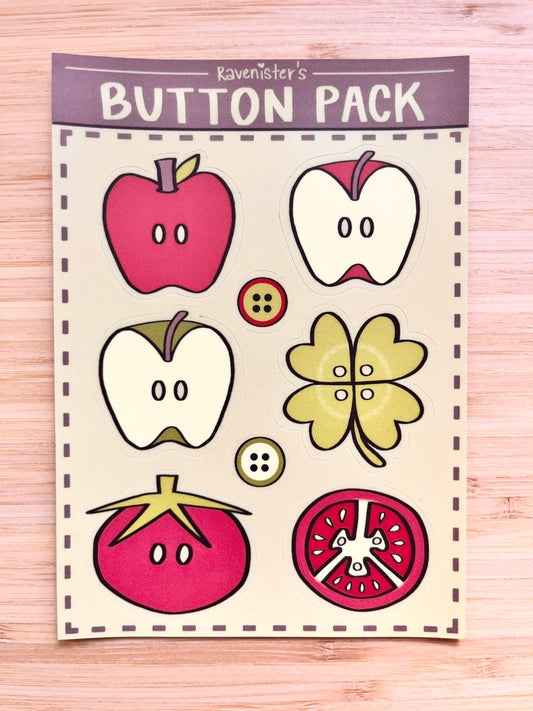 stickers: button sticker pack🍎(A5 & A6)