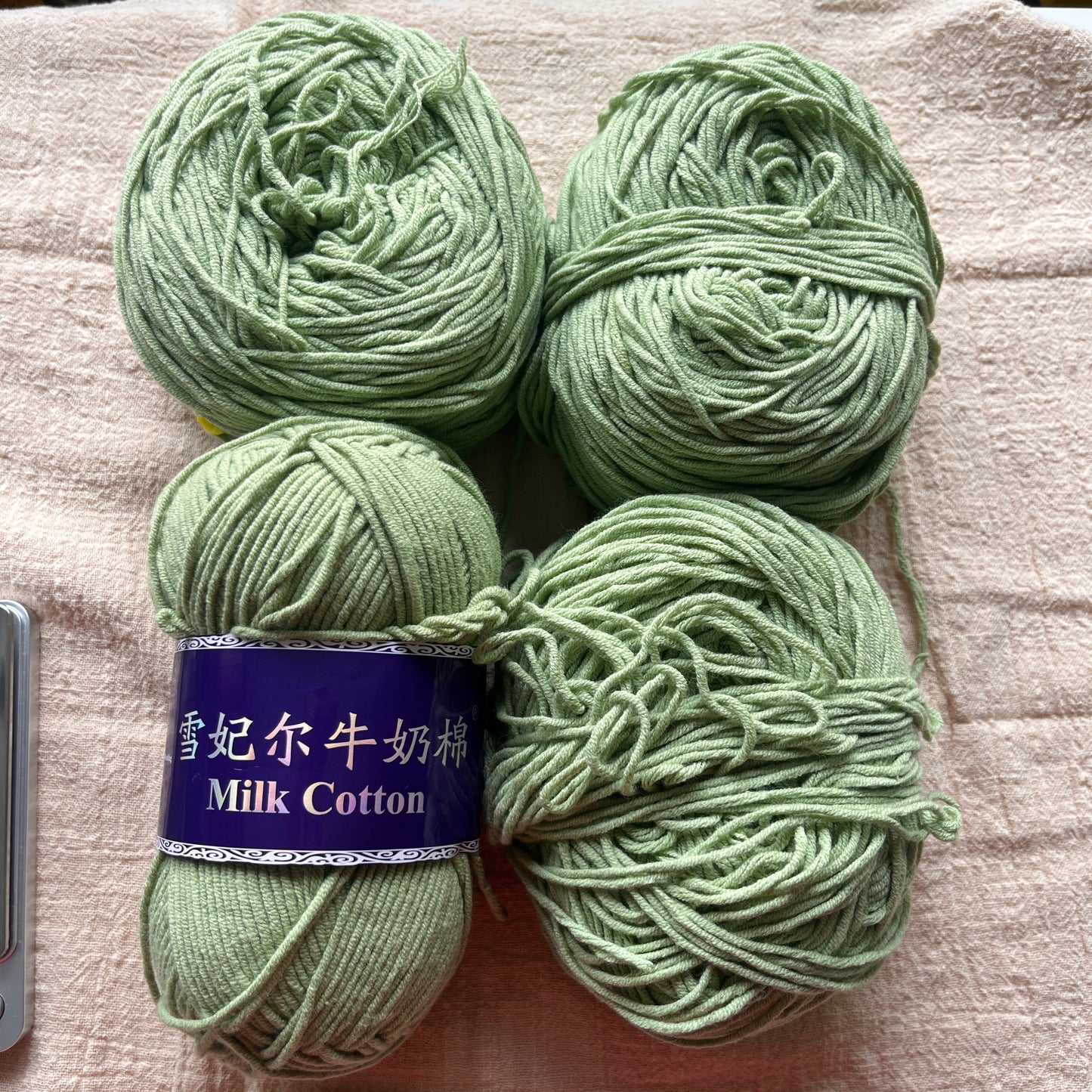 destash: mint green cotton acrylic bundle(DK)