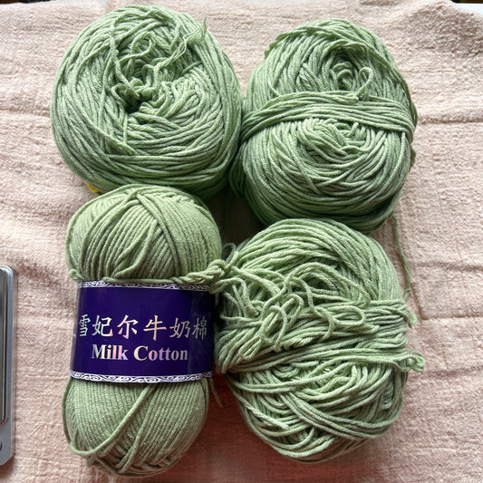 destash: mint green cotton acrylic bundle(DK)