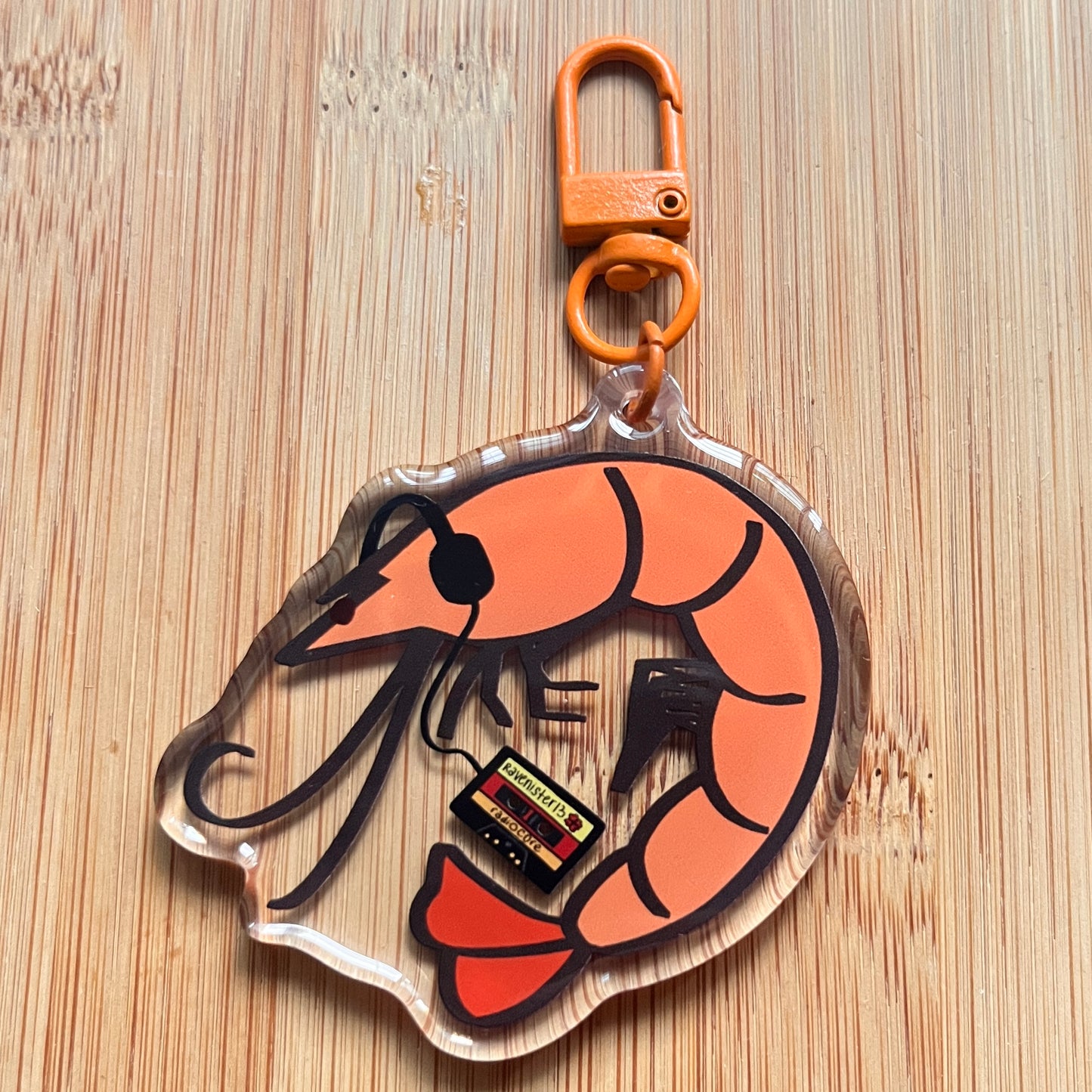 keychain: cassette shrimp & head empty sunfish