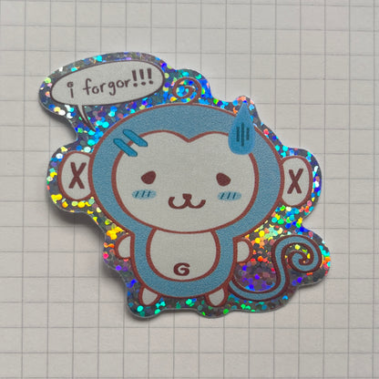 monke + apple holographic stickers