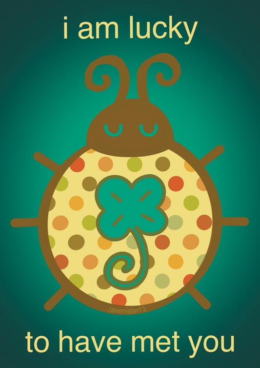 lucky ladybug postcard (A5)