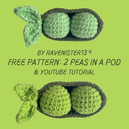 crochet pattern pdf [FREE]| 2 peas in a pod <(￣︶￣)>