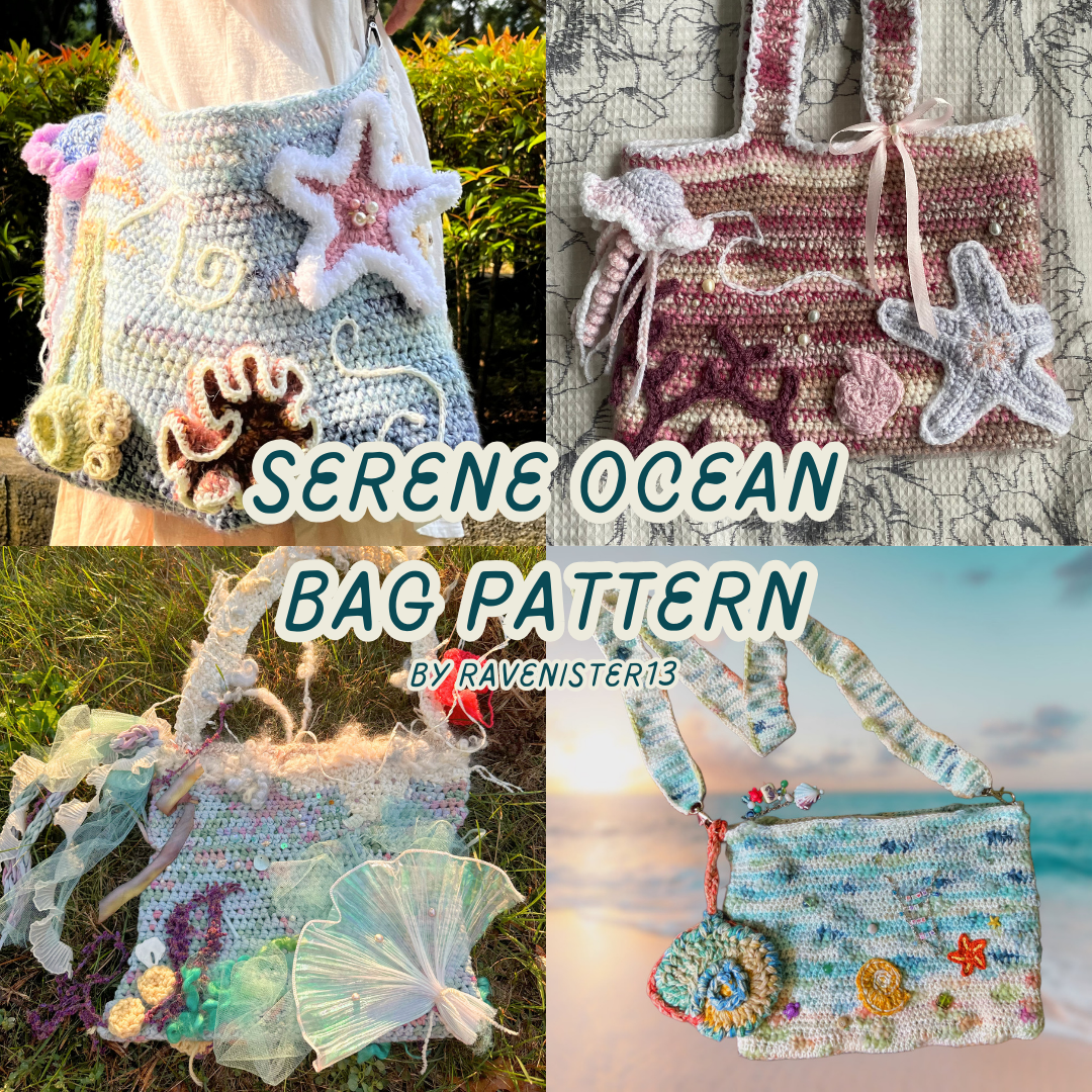 serene ocean bag ଘ(੭ˊ꒳ˋ)੭✧ | crochet pattern pdf