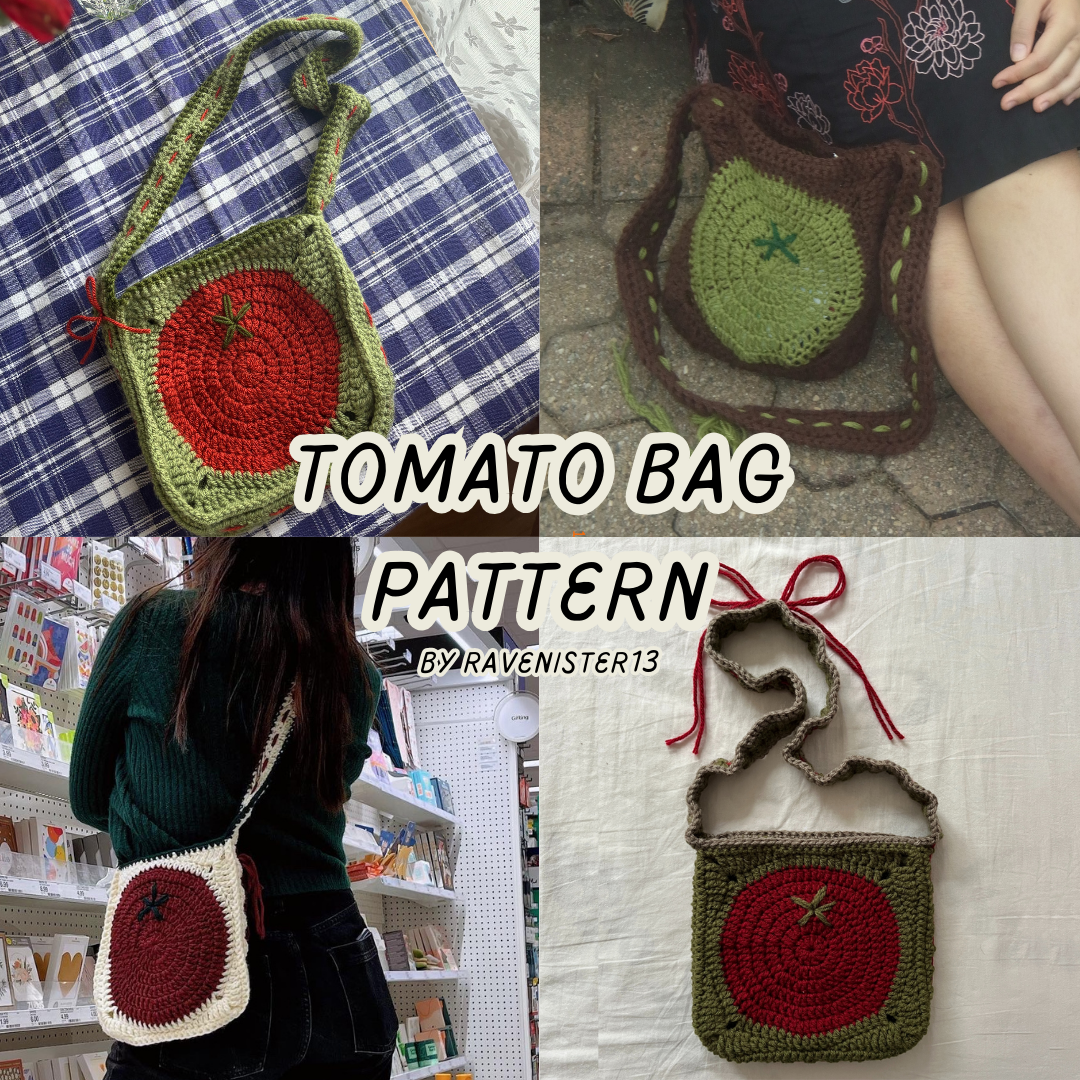 crochet pattern pdf | tomato bag pattern( ˘⌣˘)♡(˘⌣˘ )
