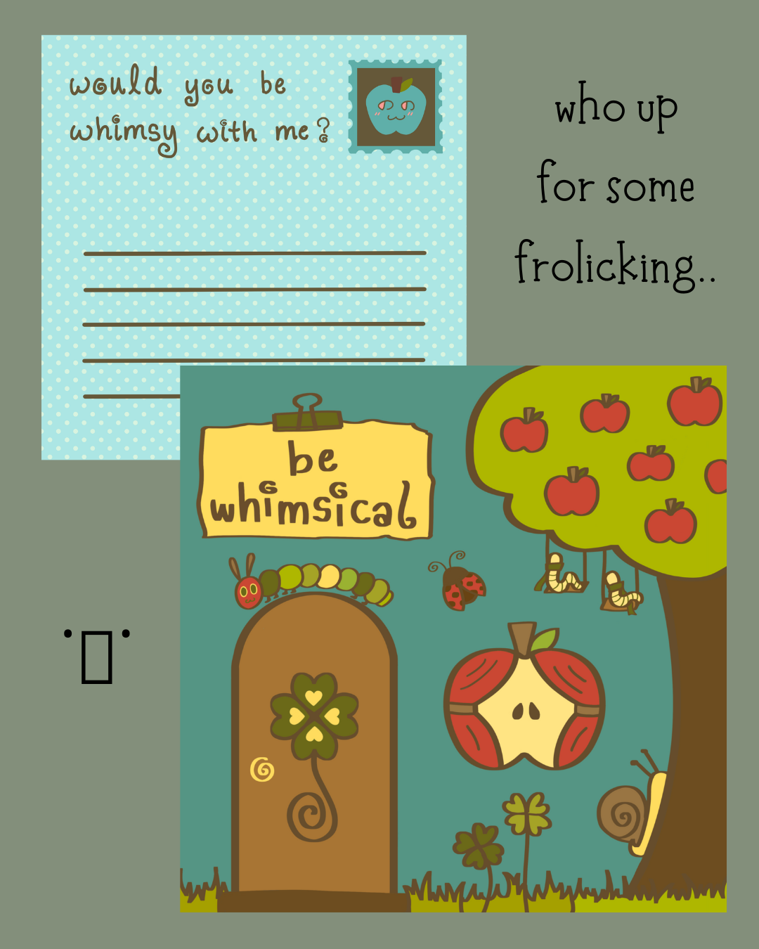 be whimsical postcard (A5)