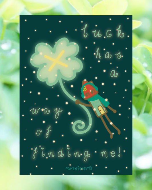 lucky snow postcard (a5)