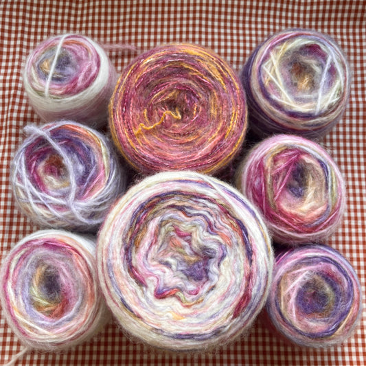 destash: pink white mohair bundle