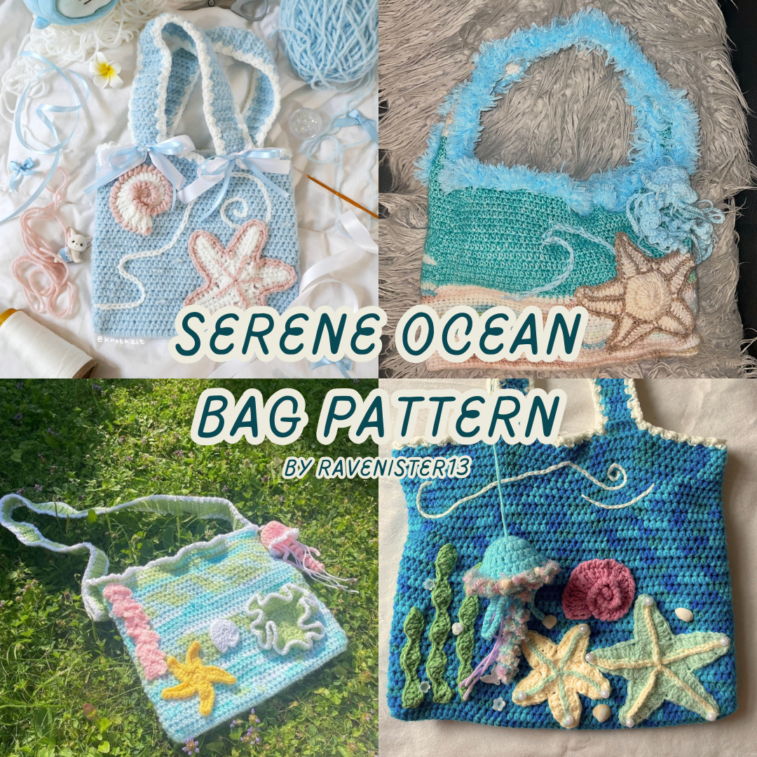 serene ocean bag ଘ(੭ˊ꒳ˋ)੭✧ | crochet pattern pdf