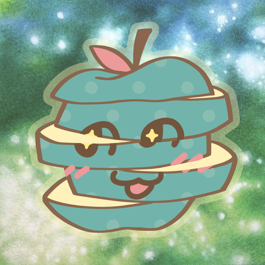 stickers: sliced apple