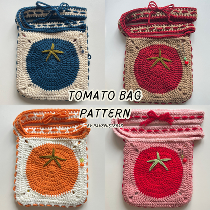 crochet pattern pdf | tomato bag pattern( ˘⌣˘)♡(˘⌣˘ )