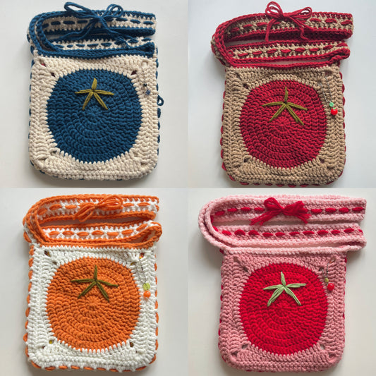 handmade crochet bag: tomato bags