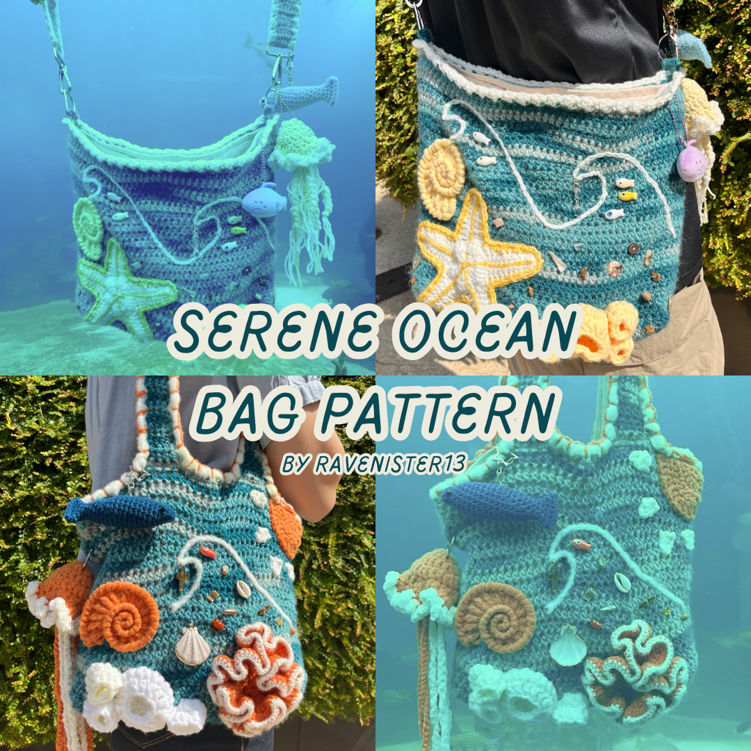 serene ocean bag ଘ(੭ˊ꒳ˋ)੭✧ | crochet pattern pdf