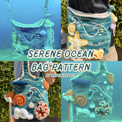 serene ocean bag ଘ(੭ˊ꒳ˋ)੭✧ | crochet pattern pdf