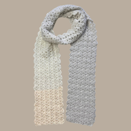 crochet scarf🧣: gradient grey🩶
