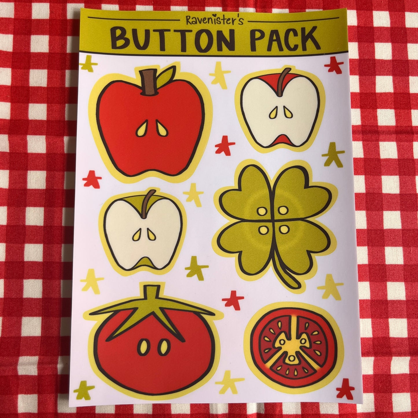 stickers: button sticker pack🍎(A5 & A6)