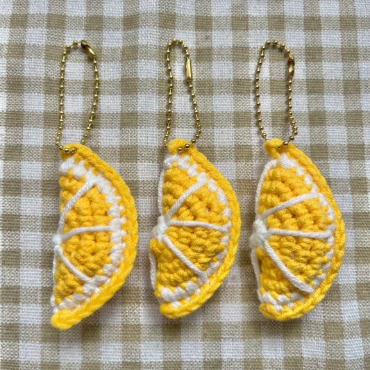 crochet keychain: lemon slice🍋