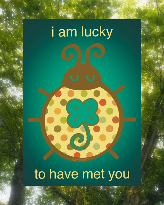 lucky ladybug postcard (A5)