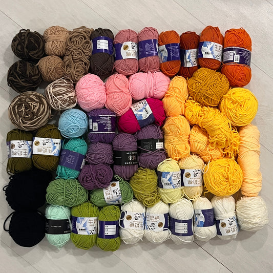 destash: milk cotton yarn bundle