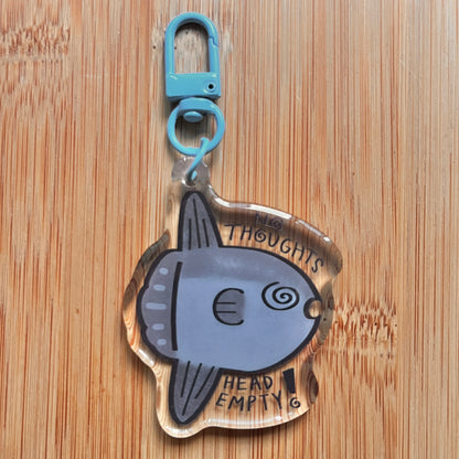 keychain: cassette shrimp & head empty sunfish