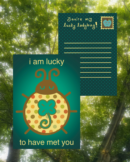 lucky ladybug postcard (A5)