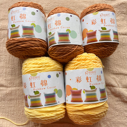 destash: brown & yellow cotton acrylic bundle