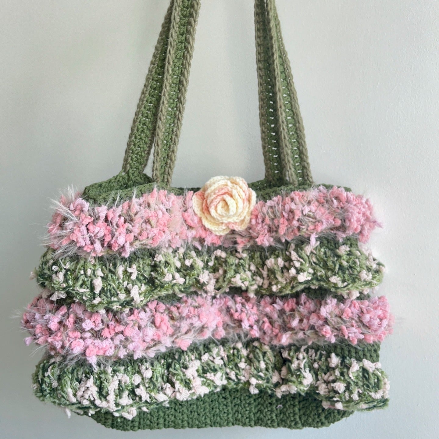 rosette floral tote bag