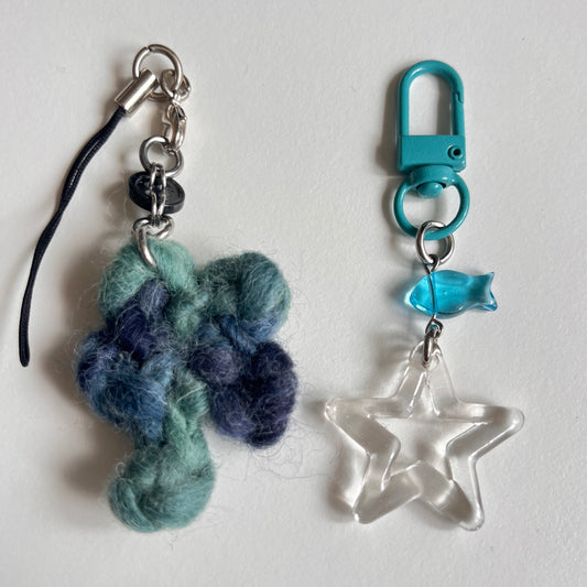 phone strap & keyring: blue charms