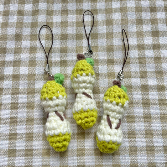 crochet keychain: apple cores🍏
