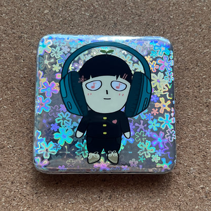 mob psycho holographic badges