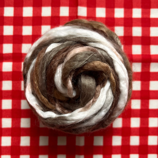 yarn #005: coffee latte slub wool