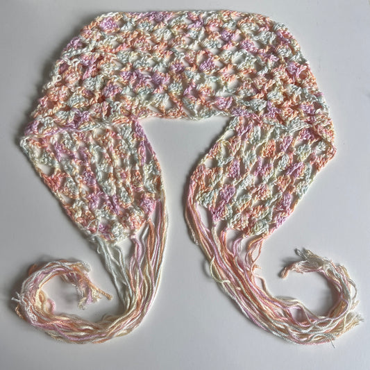 crochet head piece: pastel rainbow🌸