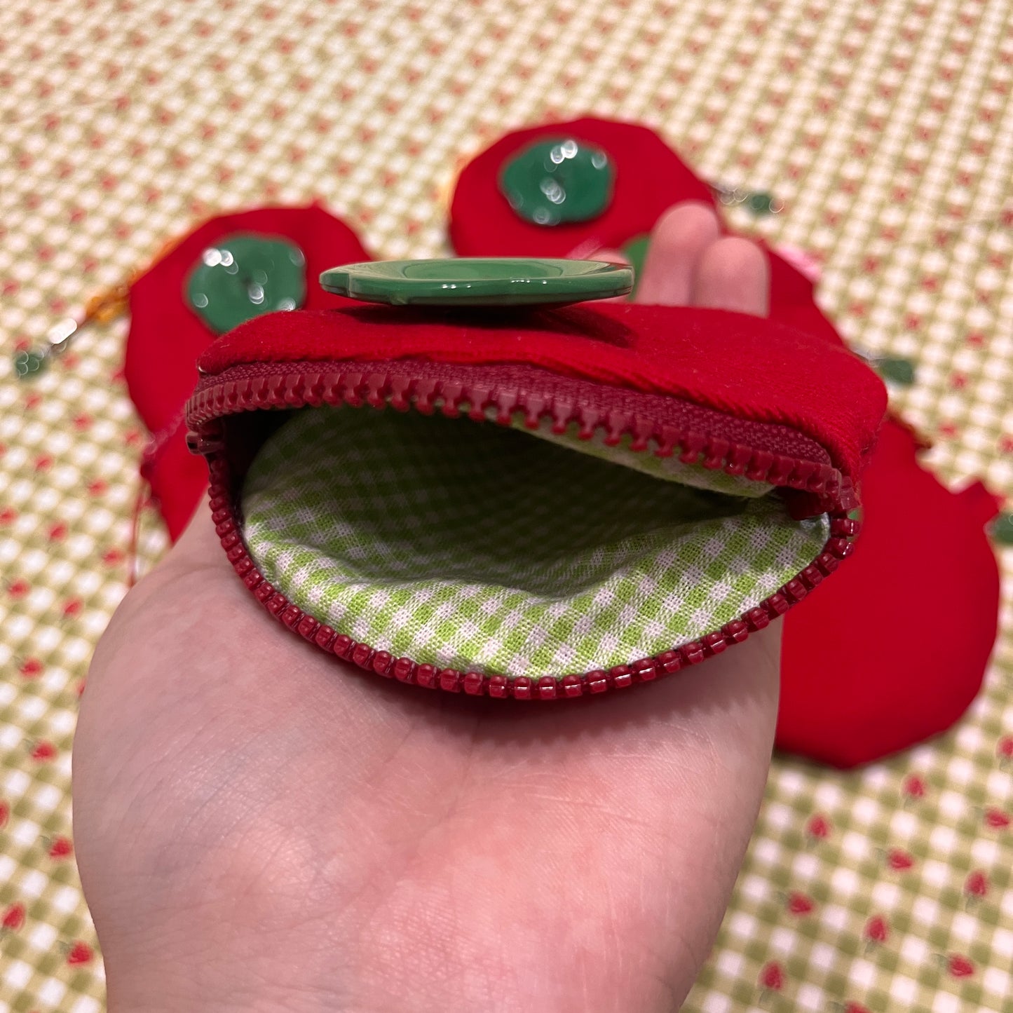 handmade: tomato denim pouch