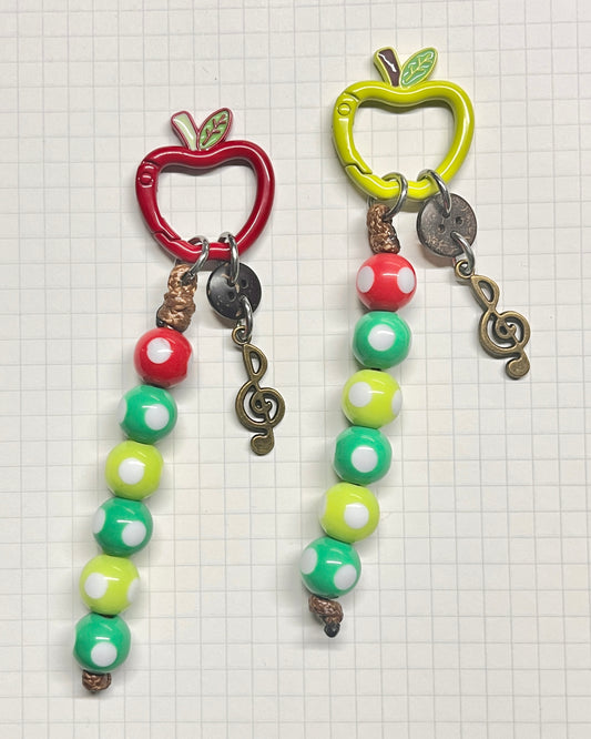caterpillar apple key rings