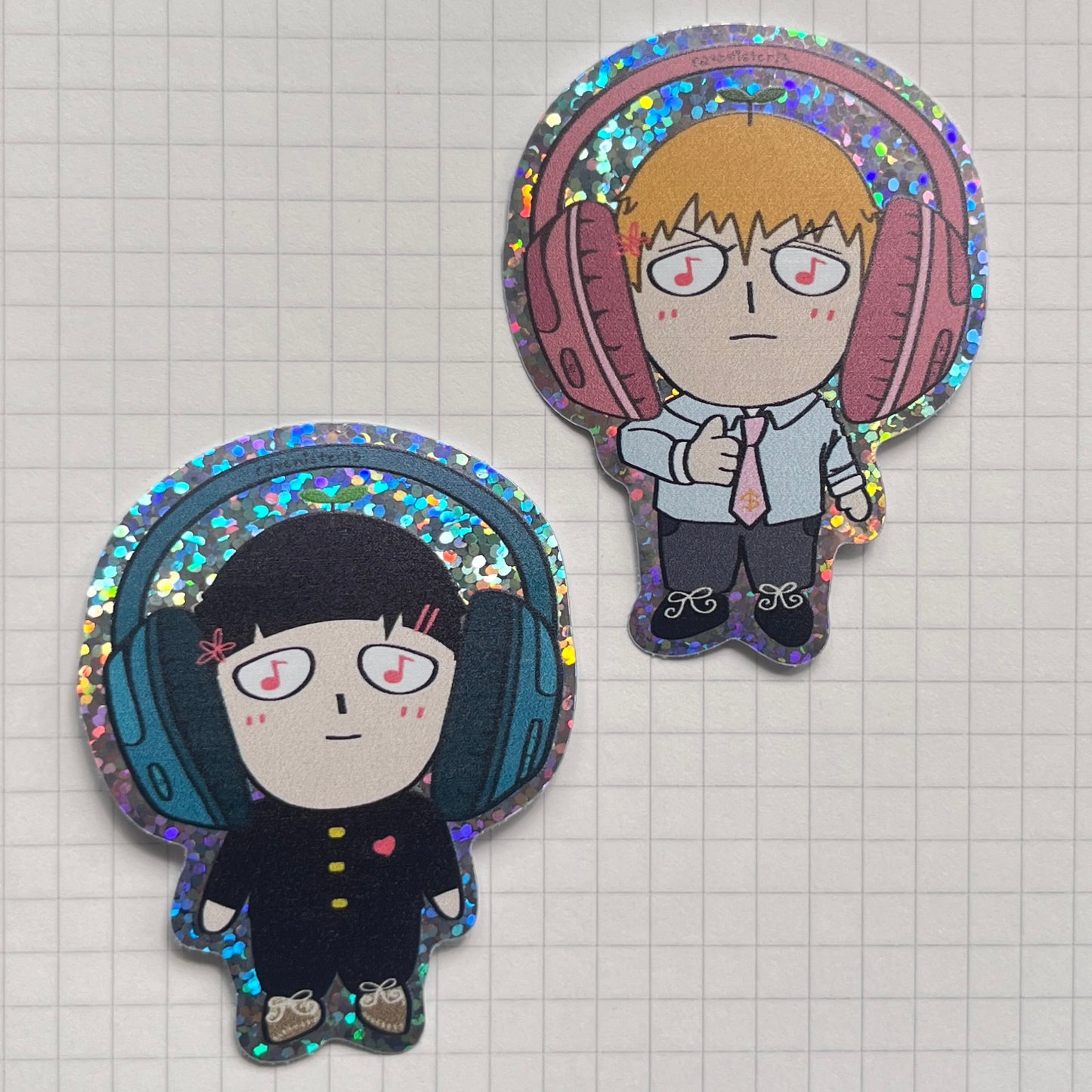 mob psycho holographic stickers