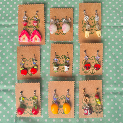 earrings: collection 12🍓 🐞🍎