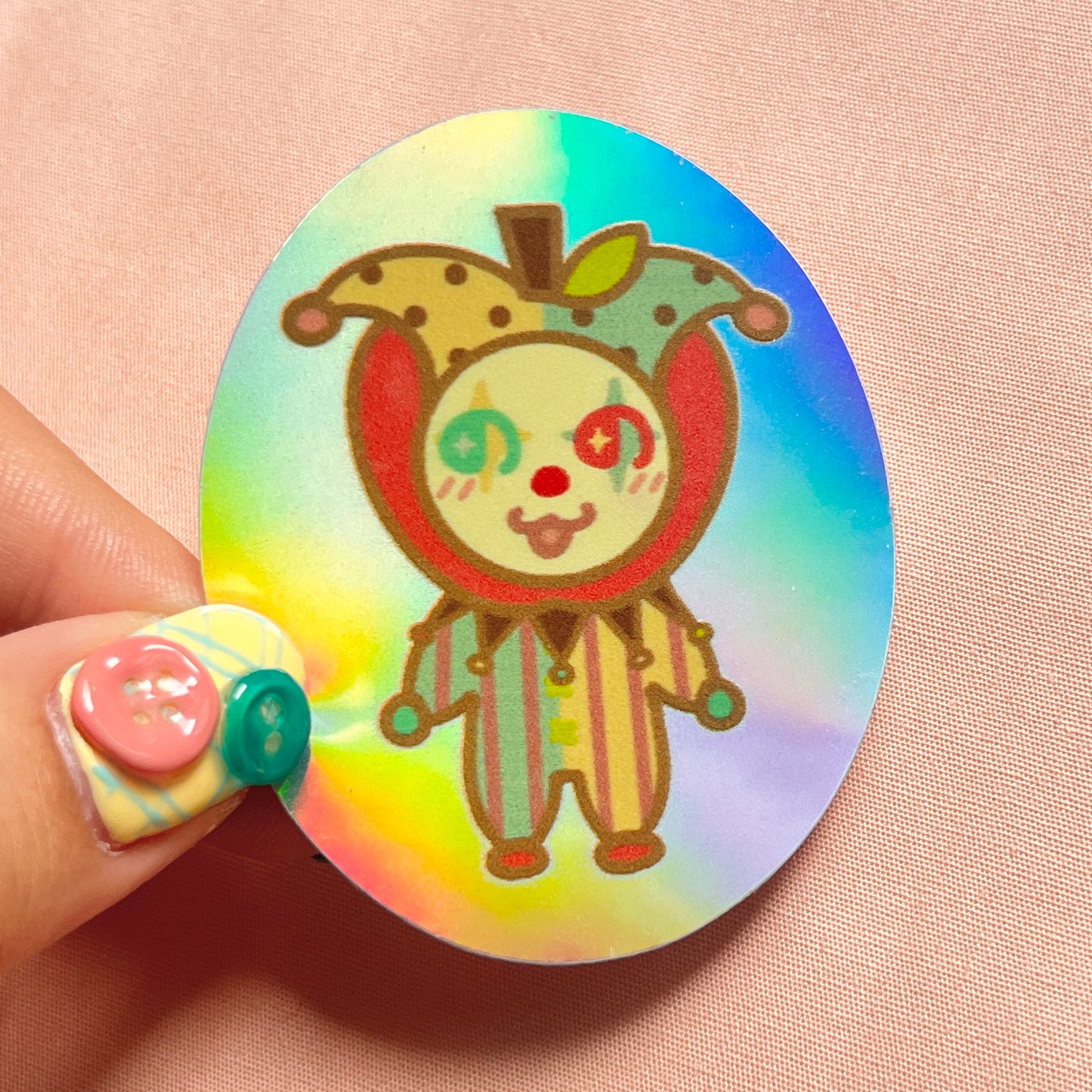 sticker: apple clown(holo)