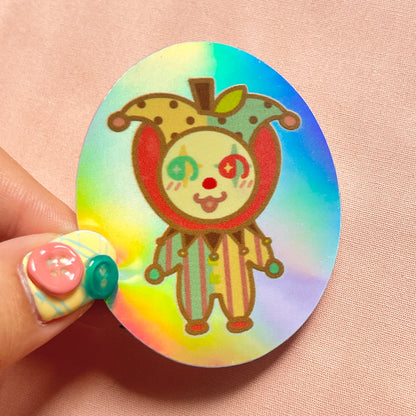 sticker: apple clown(holo)