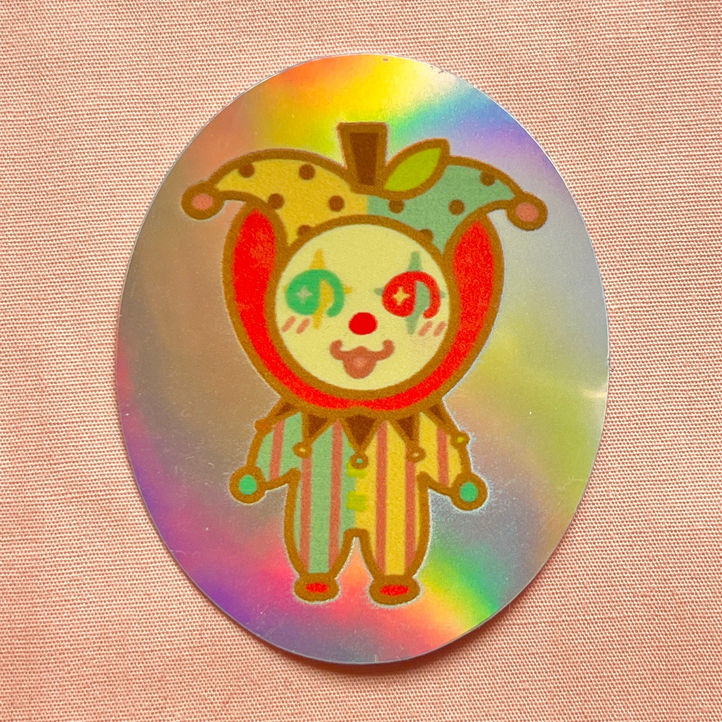 sticker: apple clown(holo)