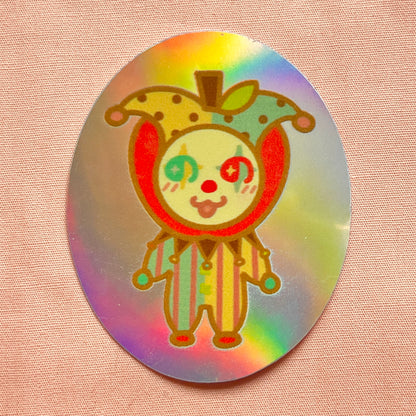 sticker: apple clown(holo)