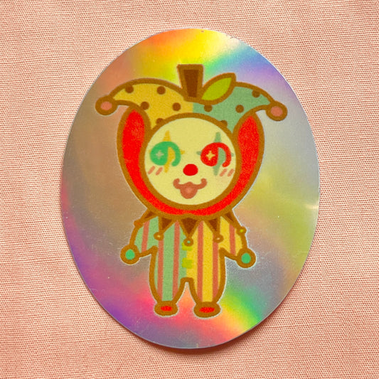 sticker: apple clown(holo)
