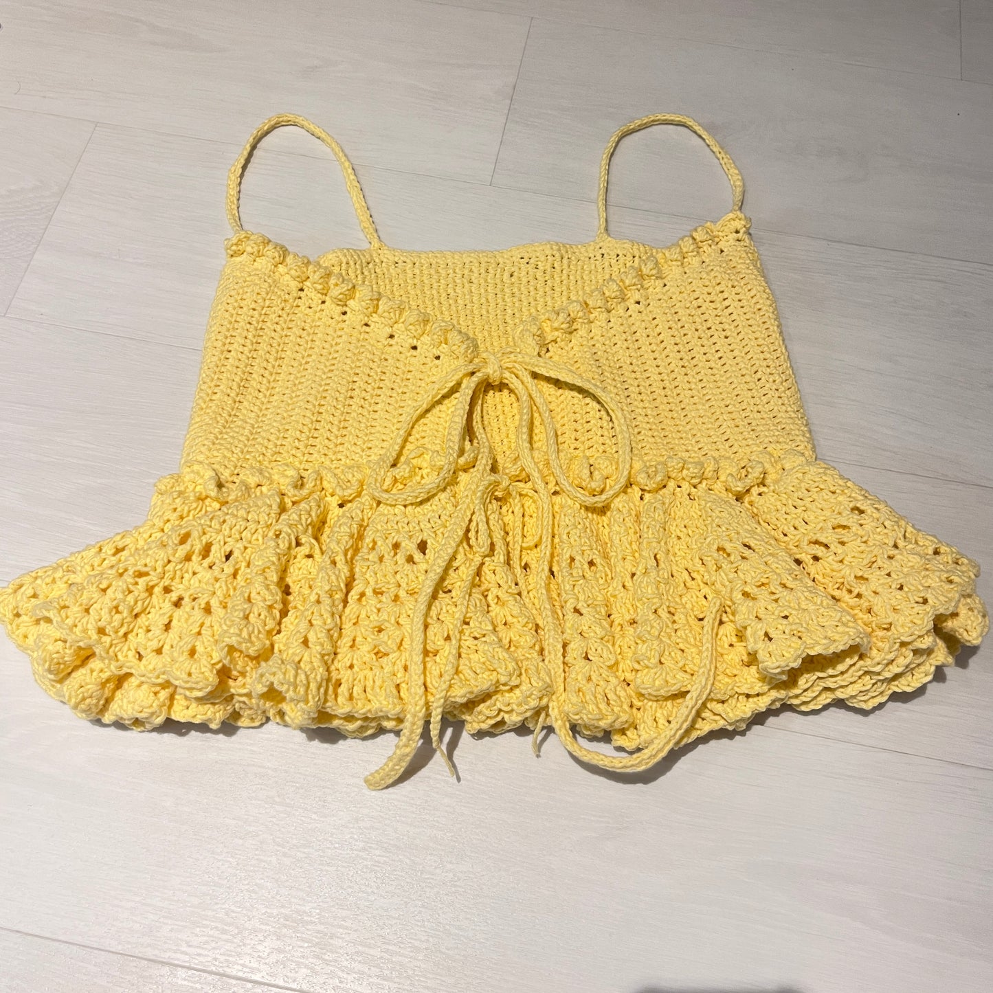 alexandra yellow crochet top