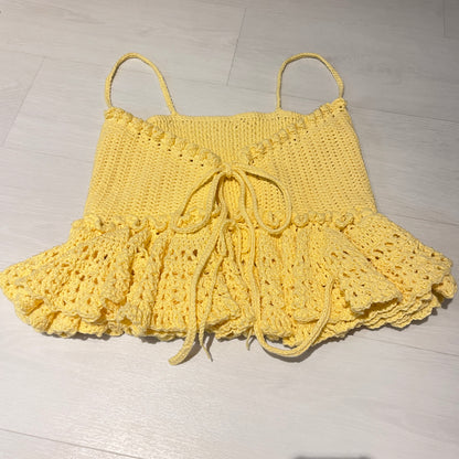 alexandra yellow crochet top